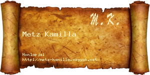 Metz Kamilla névjegykártya